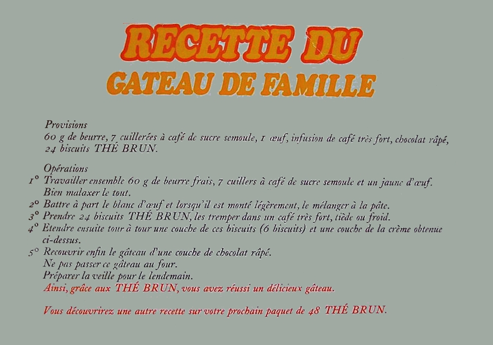 Gâteau de famille Thé Brun