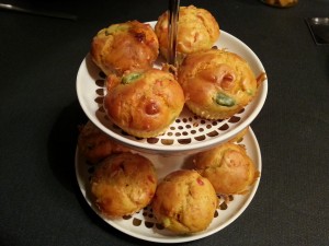 muffins au poivron rouge et chorizo