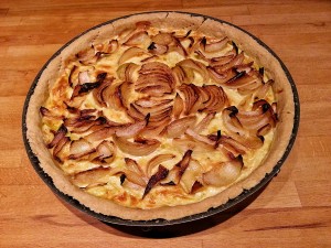 Tarte aux oignons et aux poireaux