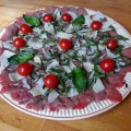 Carpaccio de bœuf, parmesan et basilic