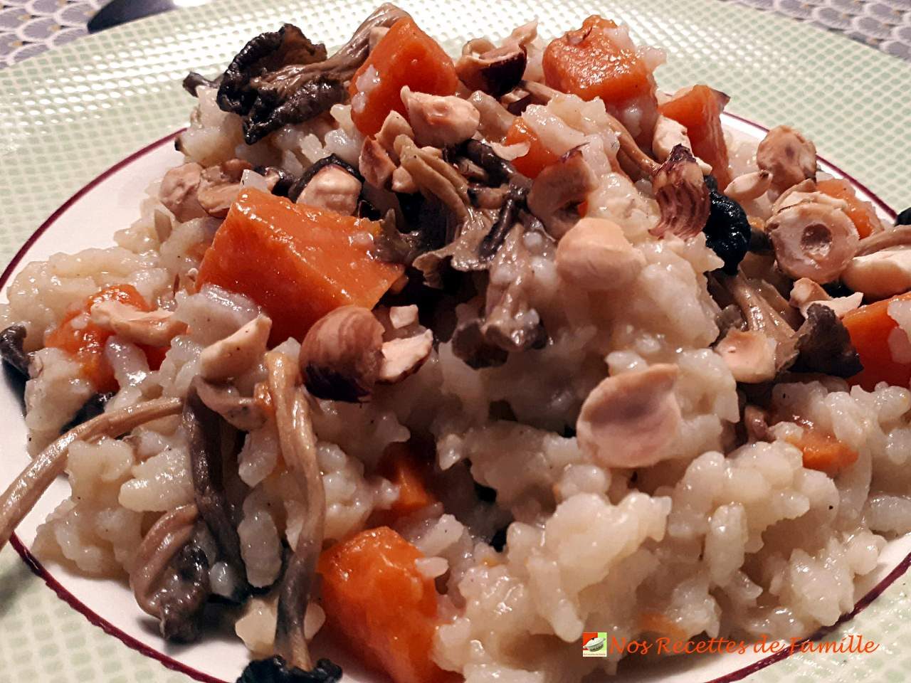 Risotto au butternut, champignons et parmesan